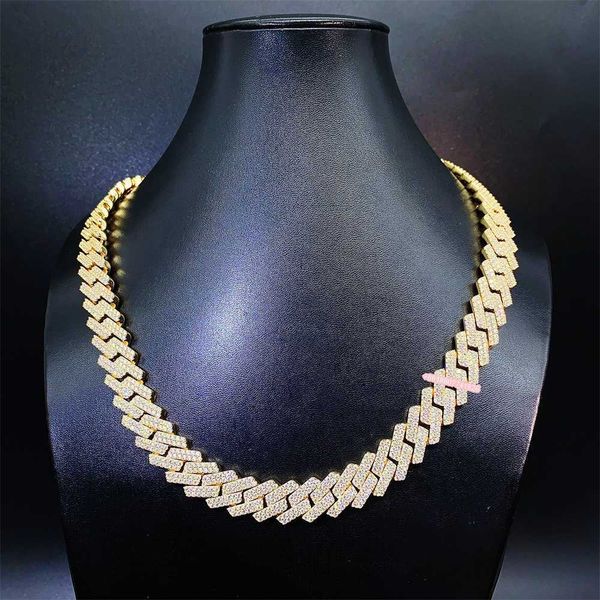 

pass tester hip hop bling men fashion custom made gold cuban link chain moissanite diamond iced out cuban chain necklace, Silver