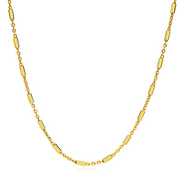 

women's necklace personalized and trendy stainless steel cylindrical joint thin chain necklace with extended chain jewelry gift yw40nc-, Golden;silver