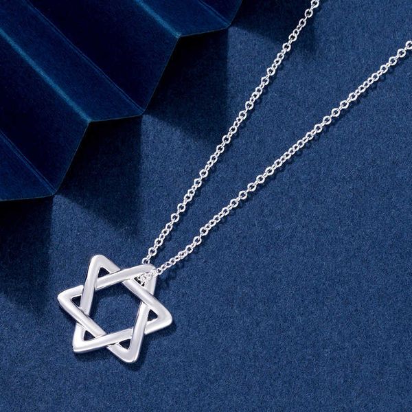 

high-quality tiffayffay 925 sterling silver six-star necklace female fashion ins cool wind light luxury minority versatiffayle pendant colla, Golden;silver