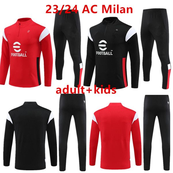 

2023-2024 inter football tracksuit jackets kit ac 23/24 milanes survetement soccer training suit, Black