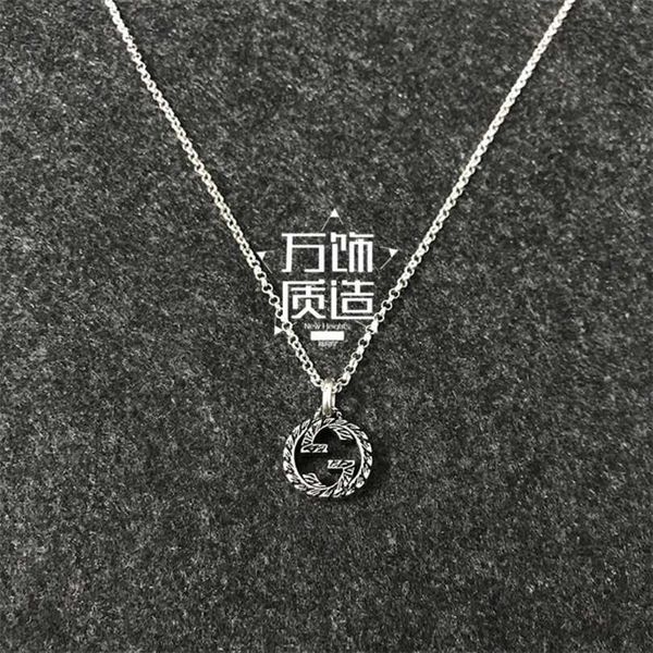 

new 2023 designer jewelry bracelet ring ancient twin sterling twist necklace alphabet female trumpet ins sweater chain, Silver