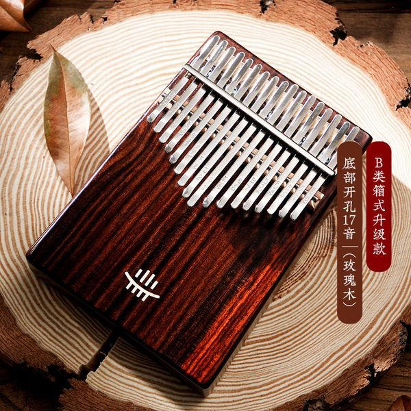 

thumb piano kalimb bottom perforated rosewood 17/21 keys portable finger piano music instrument with case