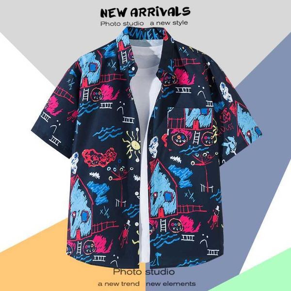 

summer resort spring shirt for men custom printed graphic beach hawaiian short sleeve mens hawaiian shirt lp, White;black