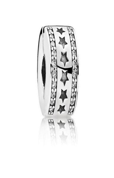 

fit pandora sterling silver bracelet charms ser beads stars crystaelegant bead clip locks fit european charm biagi bracelets j2791861, Black
