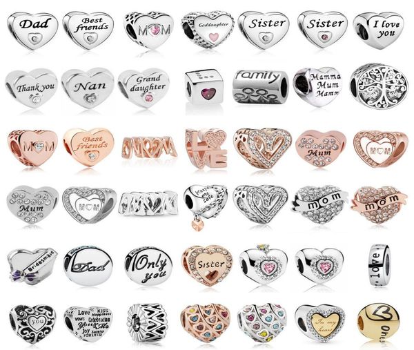 

new popular 925 sterling silver sisters friend beads fit pandora charm bracelet bracelet diy womens jewelry making fashion ac1934298, Bronze;silver