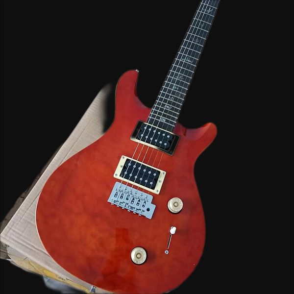 

two colors 6 strings electric guitar with flame maple veneer rosewood fretboard