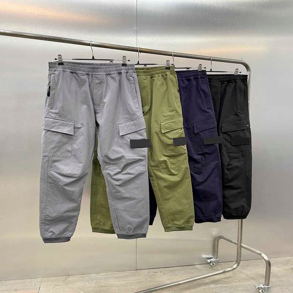 

2023 united states men pants casual hip hop trousers spring travel stitching contrast color compass stick cloth multi-pocket yzrb, Black