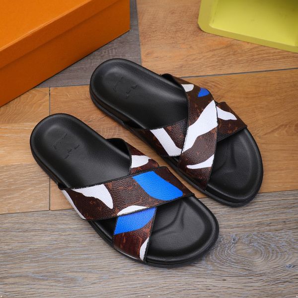 

18model summer eva fashion men slippers slides designer 2023 luxury casual beach outside indoor home slip on shoes comfortable soft, Black