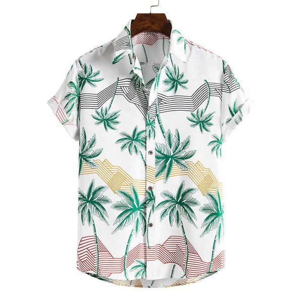 

summer delivery fast resort spring summer shirts men's printed beach shirt hawaiian short sleeve mens hawaiian shirt kc, White;black