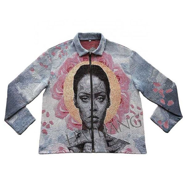 

zip custom tapestry up jackets plus size men's designer coats outdoor mens streetwear clothing bombers jacket for men stylish ee, Black;brown