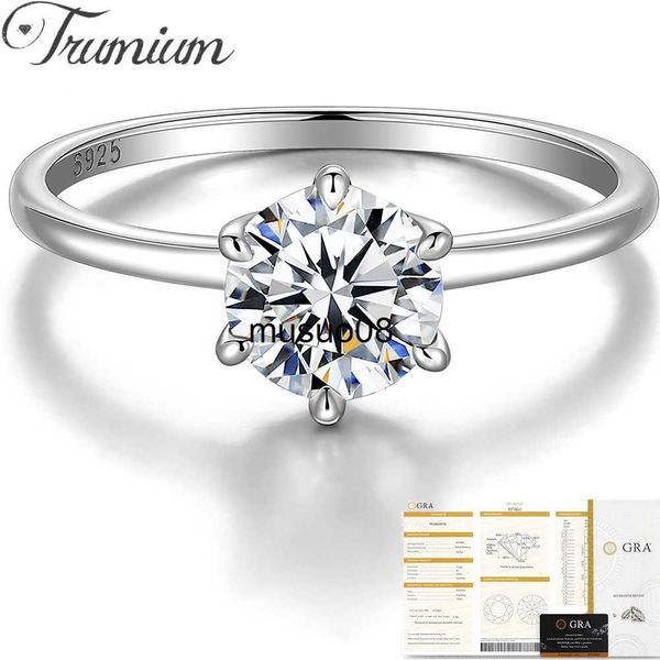 

band rings trumium real 0.5/1 ct d color moissanite diamond engagement rings for women s925 sterling silver wedding bands fine jewelry j2306