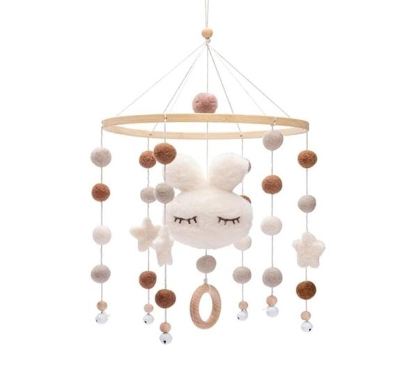 

1pc baby bed bell mobiles rattles toys cute rabbit stroller hangable many shapes rotating gifts for 012 month 2202165522399