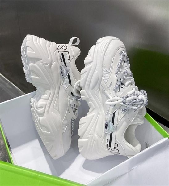 

luxury women sneakers autumn womens chunky shoes fashion white sports shoe platform female footwear tennis tenis con plataforma 29887352, Black