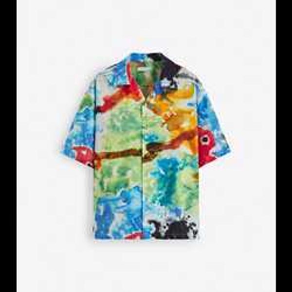 

digital printed lasted men's collar t shirts rayon viscose high fashion quality vintage short sleeve printed shirts for men vqwh, White;black