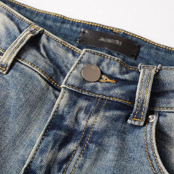 

designer jeans mens denim embroidery pants fashion holes trouser us size 28-40 hip hop distressed zipper trousers for male 2023 sell 789522, Blue