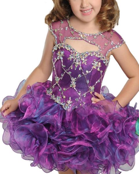 

gorgeous beads crystal ruffles tutu ball gowns toddler girls pageant cupcake dresses 2019 custom made baby bithday party jeweled g9694867, White;red
