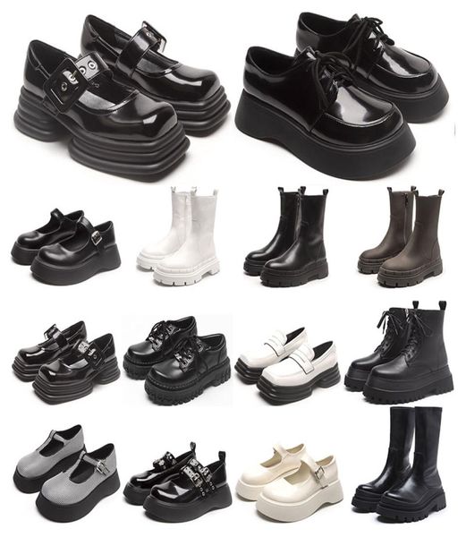 

martin boots womens triple black white pistachio frost platform chelsea ankle boot round toes increase2627265