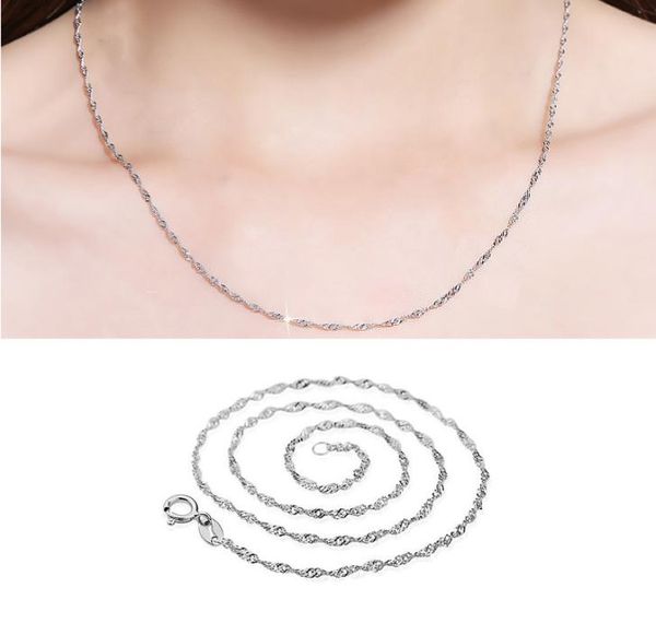 

925 sterling silver smooth water wave chains women luxury choker necklaces fashion jewelry in bulk size 16 18 20 inches1148989