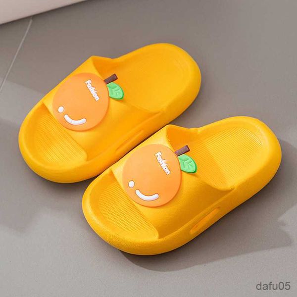 

slipper kids shoes boys and girls summer cool slippers kids lovely and sweet cartoon fruit flat heels solid all-match waterproof, Black;grey