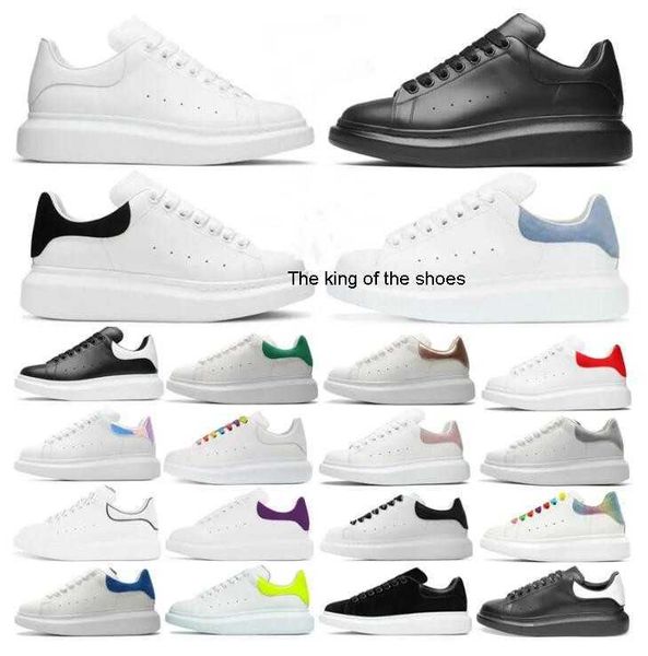 

2023 designers oversized sneaker casual shoes men women leather lace up mc queen sneakers luxury white black velvet suede trainers jogging w