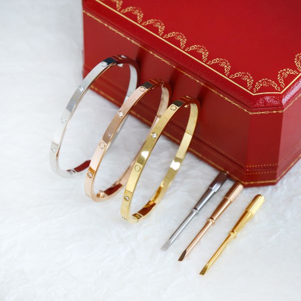 

66sbangle 4mm thin 6th titanium steel designer women men love bracelet bangles silver rose gold screw screwdriver nail bangle bracelet coupl, Black
