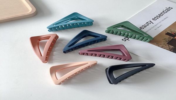 

simple scrub triangle shape geometric hairpins matte hair claws clamps women acrylic hair clip accessories barrettes6059177, Slivery;golden