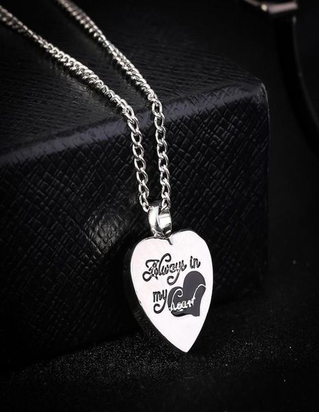 

2 color urn pendant quotalways in my heartquot heart premium stainless steel necklace for cremation ashes urn chain necklace f8688328, Silver