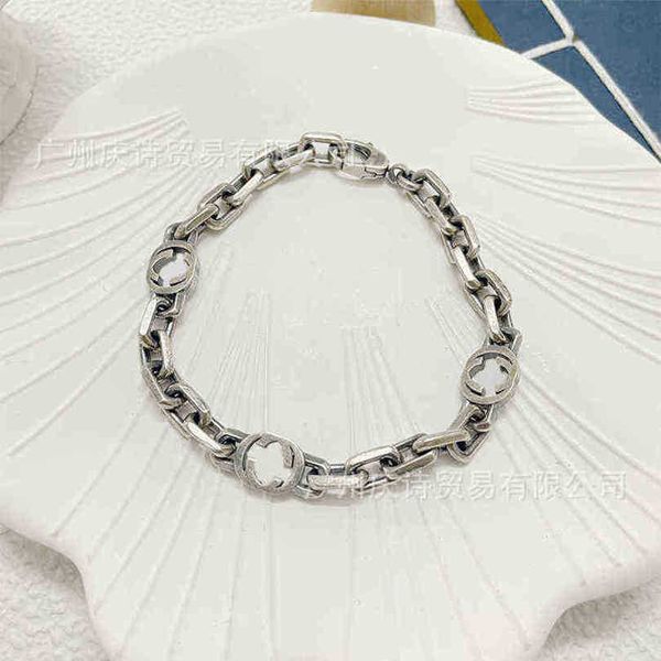 

new 2023 designer jewelry bracelet necklace ring accessories rough corner interlocking bracelet hip hop gift, Black
