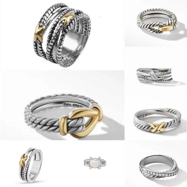 

twisted rings women braided designer men jewelry for cross classic copper ring wire vintage x engagement anniversary gift, Silver