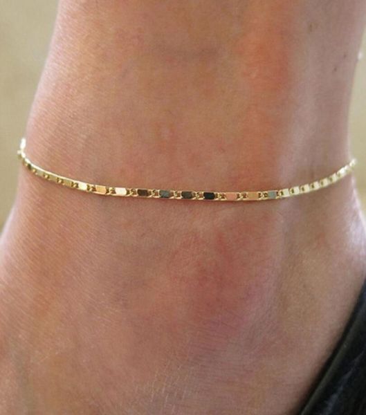 

silver gold rose gold plated delicate wave anklet charm adjustable band cable chain for women and girls8135423, Red;blue