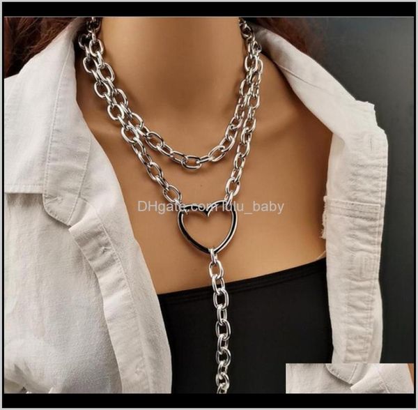 

jewelry punk exaggerated long ring multilayer personalized thick chain peach heart hip hop necklace rv0ea pendant necklaces mp5jf6662763, Silver