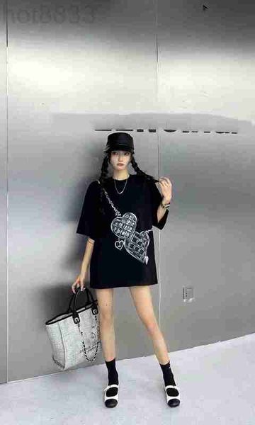 

women's t-shirt designer hong kong style chic black heavy industry love short sleeve off shoulder summer cool high grade loose 7vos, White