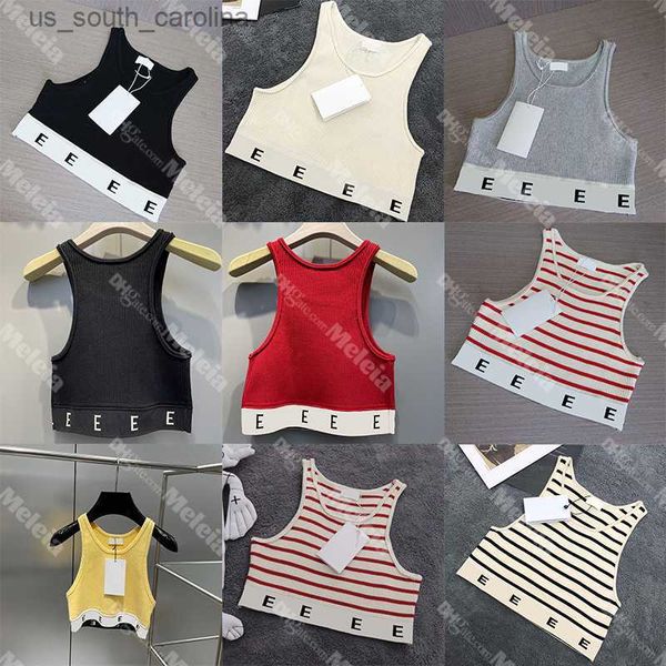 

camis 8 styles womens tanks designer knitted vests ladies t shirts designer striped letter sleeveless knits fashion style ladies pullover, White