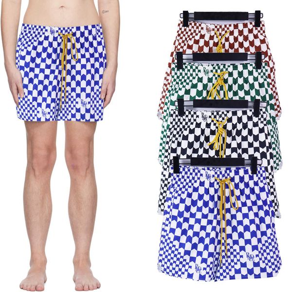 

zu96 2023 men's and women's high street shorts fashion designer brand rhude spring/summer new american personalized print loose re, White;black