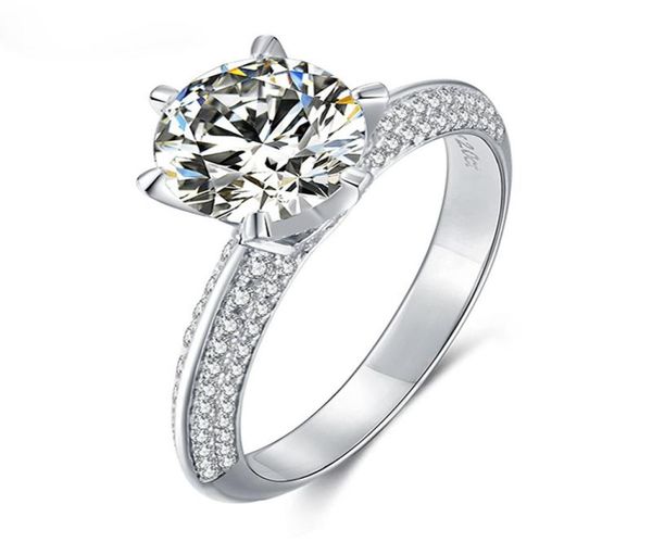 

trendy 100 925 sterling silver real 2 s d color moissanite engagement rings for women party fine jewelry gift cluste2730273, Golden;silver