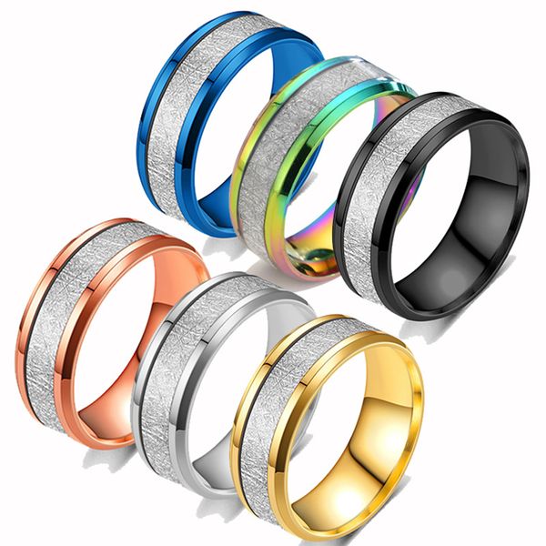 

band rings men's and women's stainless steel ring creative birthday gift, Silver