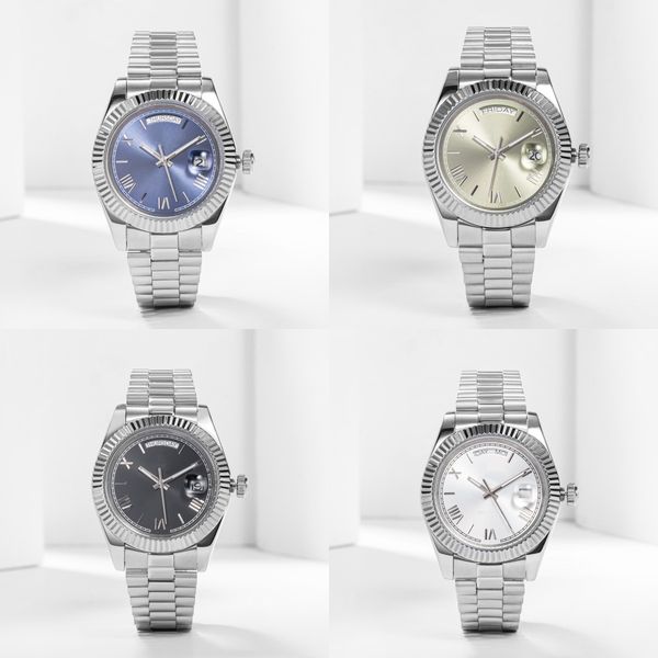 

2023 new aaa men's automatic mechanical watch dual date 41mm 904l all stainless steel watch sapphire waterproof watch montrade watches, Slivery;brown