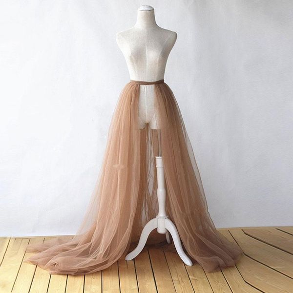 

dresses simple tulle overskirts for women long prom party detachable skirt 5 layers tulle sweep train removable overlay skirts customize, Black;gray