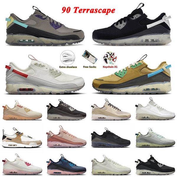 

dh 2023 sports 90 terrascape running shoes crater foam black white university red wheat gold rattan thunder grey 90s for men women athletic