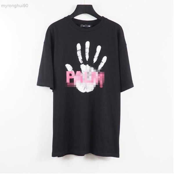

22ss designer t shirt of luxury brand palm angels pa clothing spray letter short sleeve spring summer tide men and women tee mll5, White;black