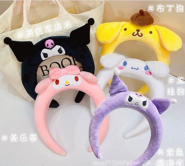 

kouromie hair stick new wash face hoop cartoon velvet hairband girls head-wear gifts kids hair accessories, Slivery;white