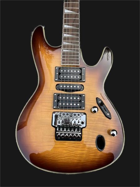 

high-quality 0316 brown explosive electric guitar mahogany body flame maple rose wood fingerboard ing