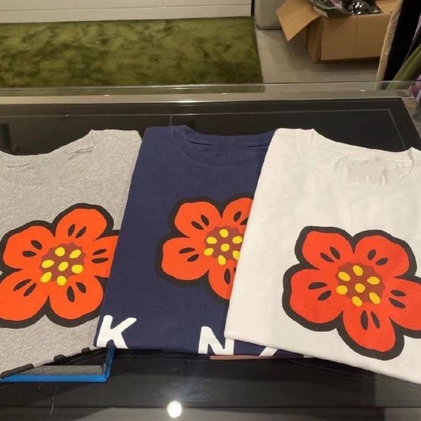 

designers mens short sleeve t-shirt womens floral print tees 2023 new small flower pullover print loose crew neck short tshirt couples fashi, White;black