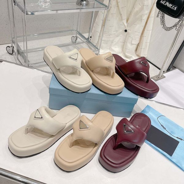 

designer sandal nappa leather crisscross platform sandals women quilted slipper beach women shoes white black flat summer slippers outdoor i