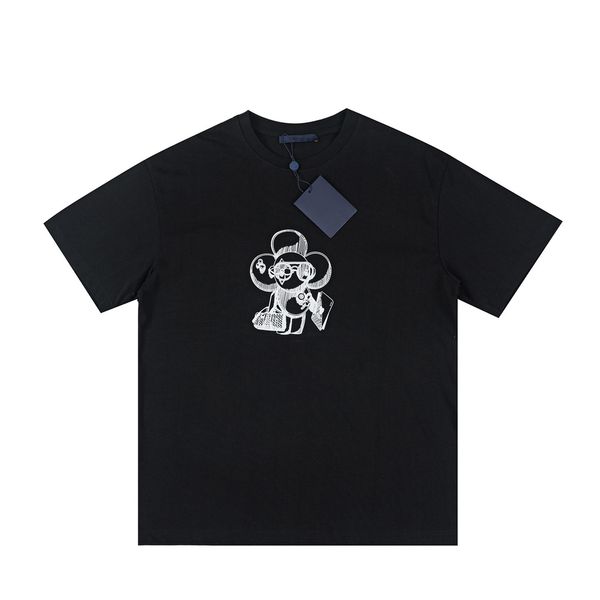 

luxury men's t-shirts womens tshirt limited lo vu new product new element sun flower limited print short sleeve t-shirt, White;black