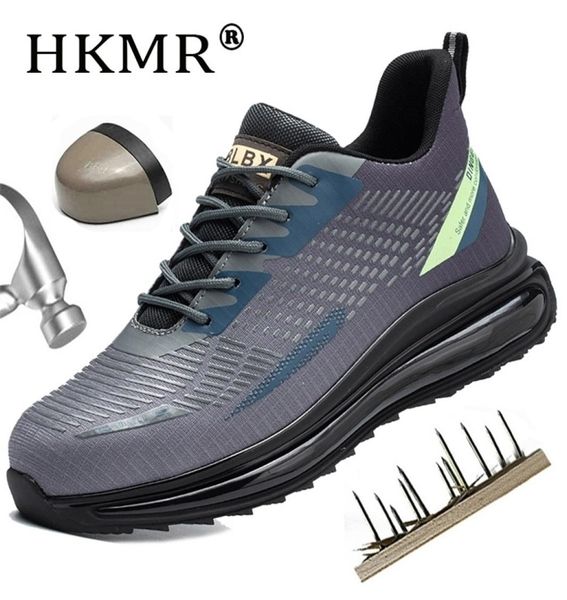 

boots mens safety shoes air cushion work safety boots steel toe working sneakers breathable nonslip antistab work boots men 44 2213261332, Black