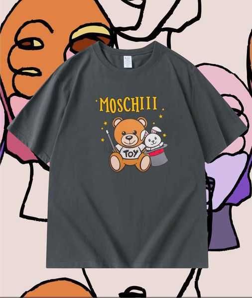 

2023s summer moschiio mens t shirts womens designers man t shirts fashion men tees spring auumnt us size s-xxl man tee shirt oversized white, White;black