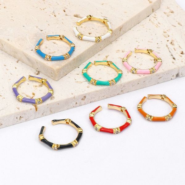 

y2k colorful neon open finger rings exquisite gold color small jewelry adjustable ring for women fine gift present, Golden;silver