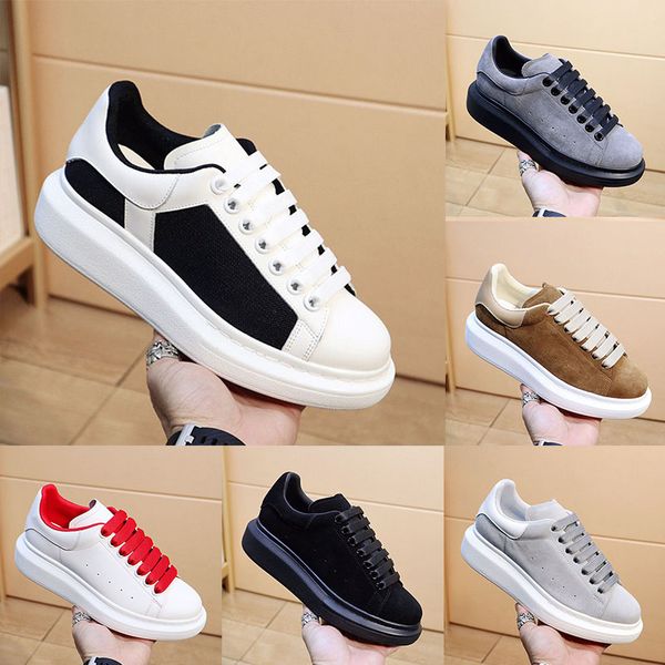 

23ss new season logo oversized office casual shoes level leather luxury velvet suede mens womens lace up platform sports shoes with original, Black