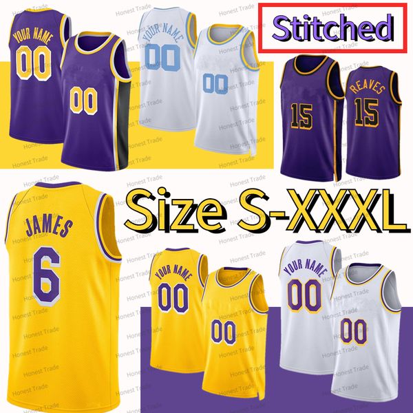 

custom 6 james basketball jersey 3 anthony james davis russell walker iv malik russell beasley austin reaves troy brown jr. mo bamba maillot, Black;red